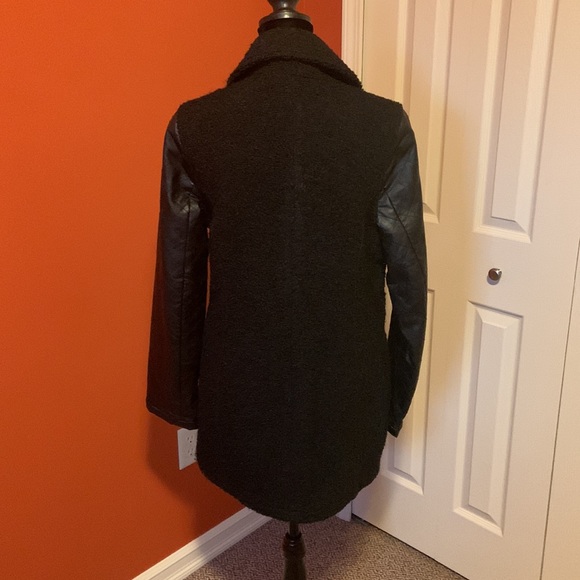 Ruff Hewn multi texture asymmetrical zip midi jacket - Picture 4 of 7